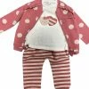 Mayoral Fall Teddy Bear Polka Dots & Stripes 3pc Set 50% Off Fall Clothing