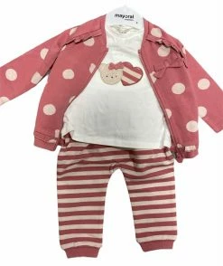 Mayoral Fall Teddy Bear Polka Dots & Stripes 3pc Set 50% Off Fall Clothing