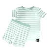 Sweet Bamboo Summer PJs Green & Aqua Stripe Infant Clothing