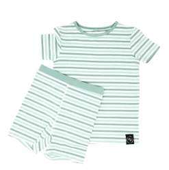 Sweet Bamboo Summer PJs Green & Aqua Stripe Infant Clothing