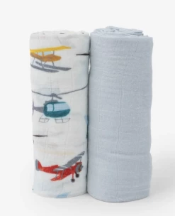 Little Unicorn Baby Accessories Deluxe Muslin Swaddle Blanket Set - Air Show