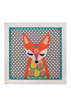 Karma Living 10.5x 10.5 Stitch Wall Art-fox Decor