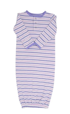 Sweet Bamboo Infant Clothing Receiving Gown Purple & Orchid Stripe