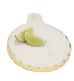 Mudpie Decor Round Gold Marble Board