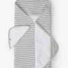 Little Unicorn GREY STRIPE HOODED TOWEL