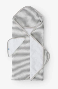 Little Unicorn GREY STRIPE HOODED TOWEL