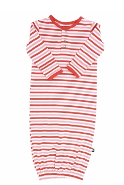 Sweet Bamboo Receiving Gown Strawberry & Pink Stripe