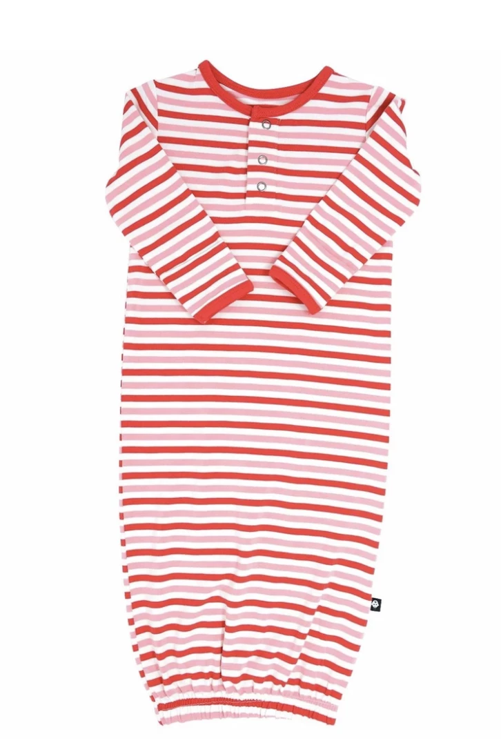 Hot Sale ๐ Sweet Bamboo Receiving Gown Strawberry & Pink Stripe ๐งจ 1 Sweet Bamboo Receiving Gown Strawberry & Pink Stripe