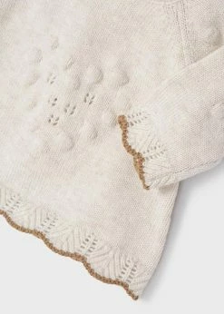 Little Me Caramel Knitted Footie Legging/Cream Sweater Set Infant Clothing