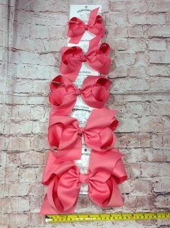Beckys Coral Rose Hairbow