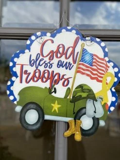 DEMDACO Decor GOD BLESS TROOPS HANGER