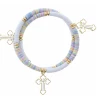 Jane Marie Kids Multi Sequin Wrap W/ White Cross Charms Bracelet Gifts