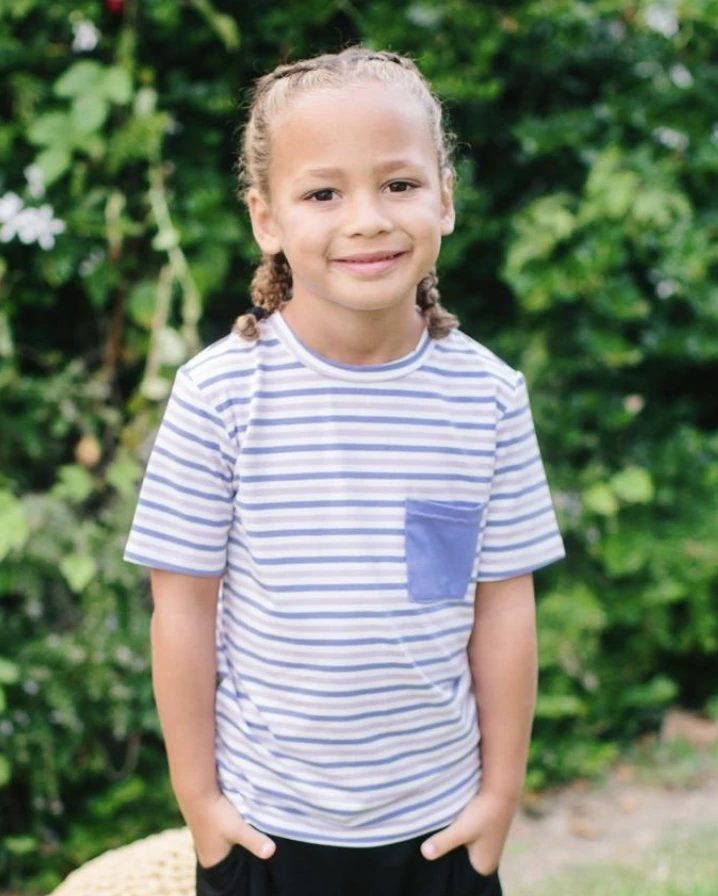 Best deal ๐ Sweet Bamboo Purple & Orchid Stripe Pocket Tee ๐ 1 Sweet Bamboo Purple & Orchid Stripe Pocket Tee