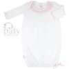 Baby Registry Paty Gown White W/Pink Chiffon