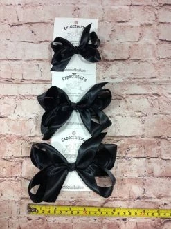 Beckys Black Satin Hairbow