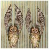 GBA 18x18 Metallic Owl Duo Canvas Decor
