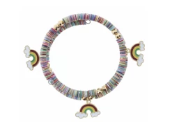 Jane Marie Kids Multi Sequin Wrap W/ Rainbow Charms Bracelet Gifts