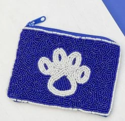 Bari Lynn Paw Print Beaded Zip Pouch Gifts
