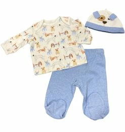 Little Me Puppy Print 2pc Footie Set
