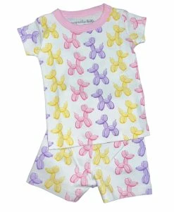 Magnolia Baby Infant Clothing Pink Balloon Dogs Short Pajama Set