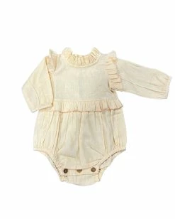 Yo Baby Fall New Arrivals Creamsicle Full Ruffle Sleeves Infant Romper