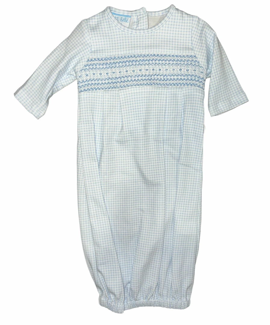 Discount โ Petit Bebe/Petit Ami/Claire & Charlie Parker Blue Gingham Boy's Sac Gown ๐ 1 Petit Bebe/Petit Ami/Claire & Charlie Parker Blue Gingham Boy's Sac Gown