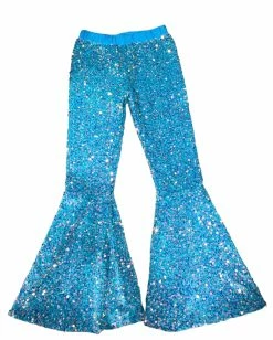 Bratty Maddy 50% Off Fall Clothing Turquoise Sequin Bell Bottom Pants