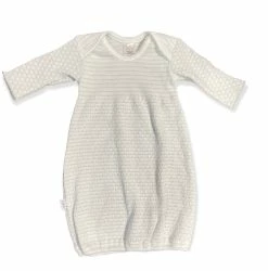 Paty Pinstripe Mint W/Mint Trim Gown Infant Clothing