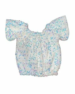 Bratty Maddy White Sequin Top 50% Off Fall Clothing