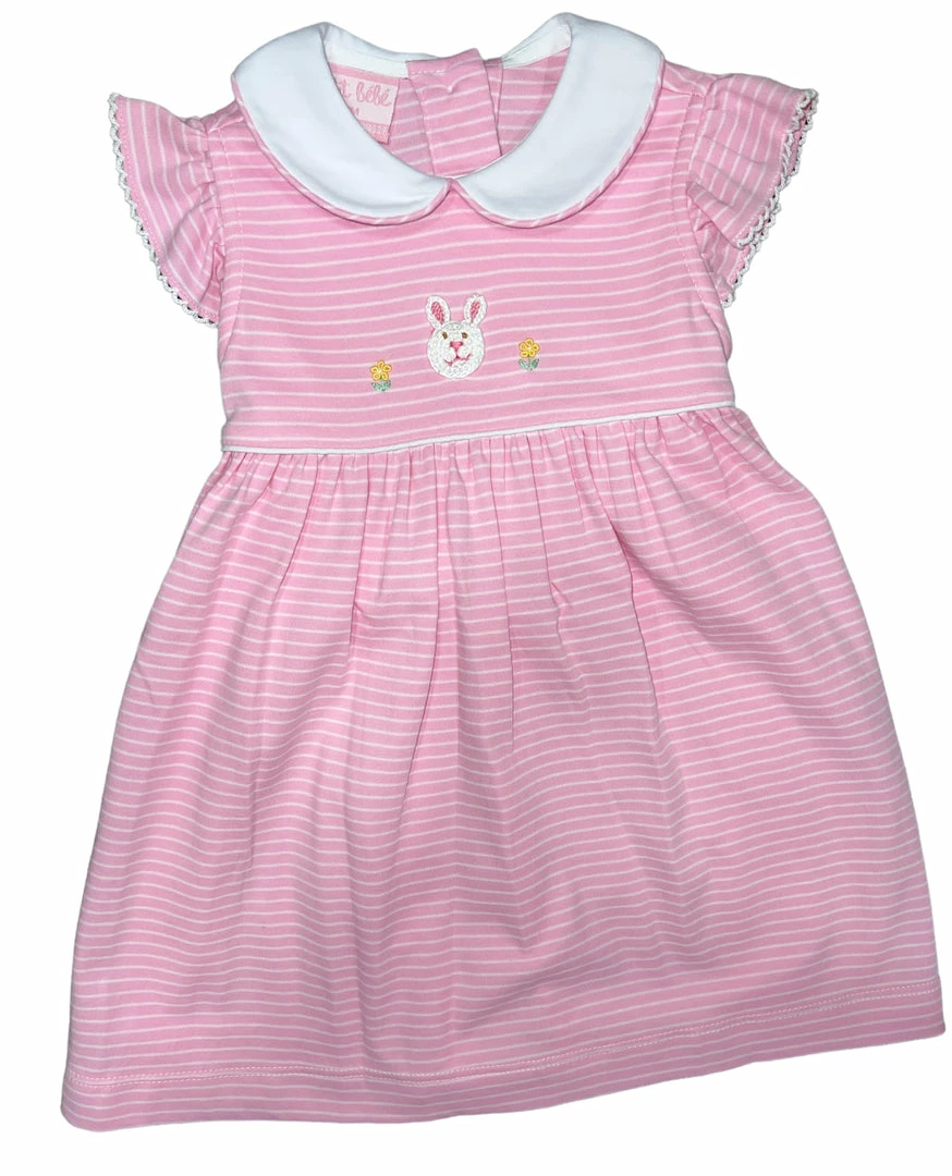 Cheap ๐ฏ Petit Bebe/Petit Ami/Claire & Charlie Spring/Summer 2023 Bunny Pink/White Stripe Knit ๐ Dress ๐ 1 Petit Bebe/Petit Ami/Claire & Charlie Spring/Summer 2023 Bunny Pink/White Stripe Knit Dress