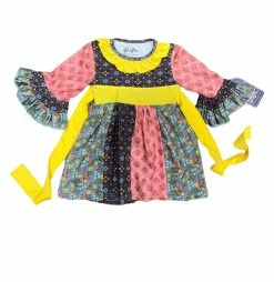 Lil Cactus Fall New Arrivals Multi Print 3/4 Sleeve Dress