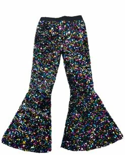 Bratty Maddy Multi Color Sequin Bell Bottom Pants 50% Off Fall Clothing