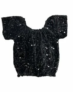 Bratty Maddy Black Sequin Top 50% Off Fall Clothing