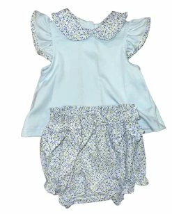 Petit Bebe/Petit Ami/Claire & Charlie Blue Floral Print Bloomer Set