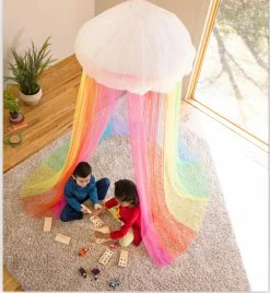 HEARTHSONG Toys Light Up Rainbow Canopy