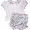 Petit Bebe/Petit Ami/Claire & Charlie Pink Top W/ Bunny Print Girl Bloomer Set