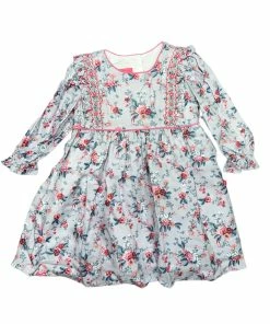 Petit Bebe/Petit Ami/Claire & Charlie Fall New Arrivals Floral Dress W/Ruffles On Side