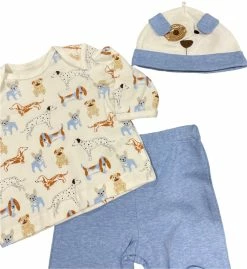 Little Me Puppy Print 2pc Footie Set