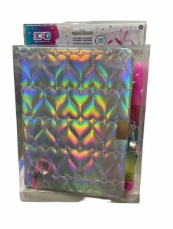 3C4G/Make It Real Toys Quilted Locking Journal W/Glitter Pen