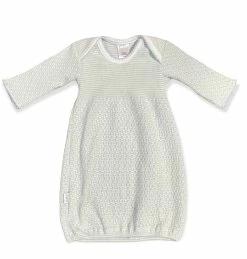 Infant Clothing Paty Mint W/Blue Trim Lap Shoulder Gown