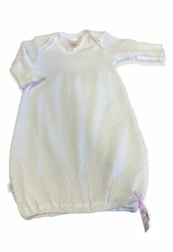 Baby Registry Paty White W/Pink Rosettes Gown