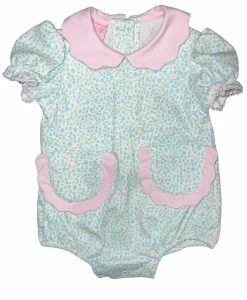 Petit Bebe/Petit Ami/Claire & Charlie Vilma Turq/Pink Floral Knit Bubble