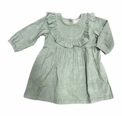 Yo Baby Fall Green Corduroy Dress