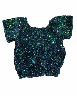 Bratty Maddy Emerald/Black Sequin Top 50% Off Fall Clothing