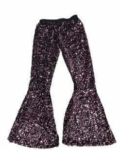 Bratty Maddy 50% Off Fall Clothing Pink/Black Sequin Bell Bottom Pants