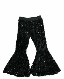 Bratty Maddy 50% Off Fall Clothing Black Sequin Bell Bottom Pant