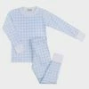 Magnolia Baby Fall 22 Baby Checks Toddler Long Pjs Light Blue
