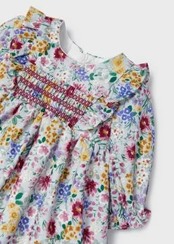 Mayoral Fall New Arrivals Floral Smock Infant Dress