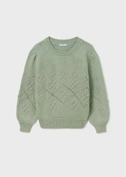 Mayoral Fall Sage Sweater W/Pom Poms New Arrivals