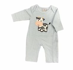 Baby Registry Moo Cow Applique Boys Romper